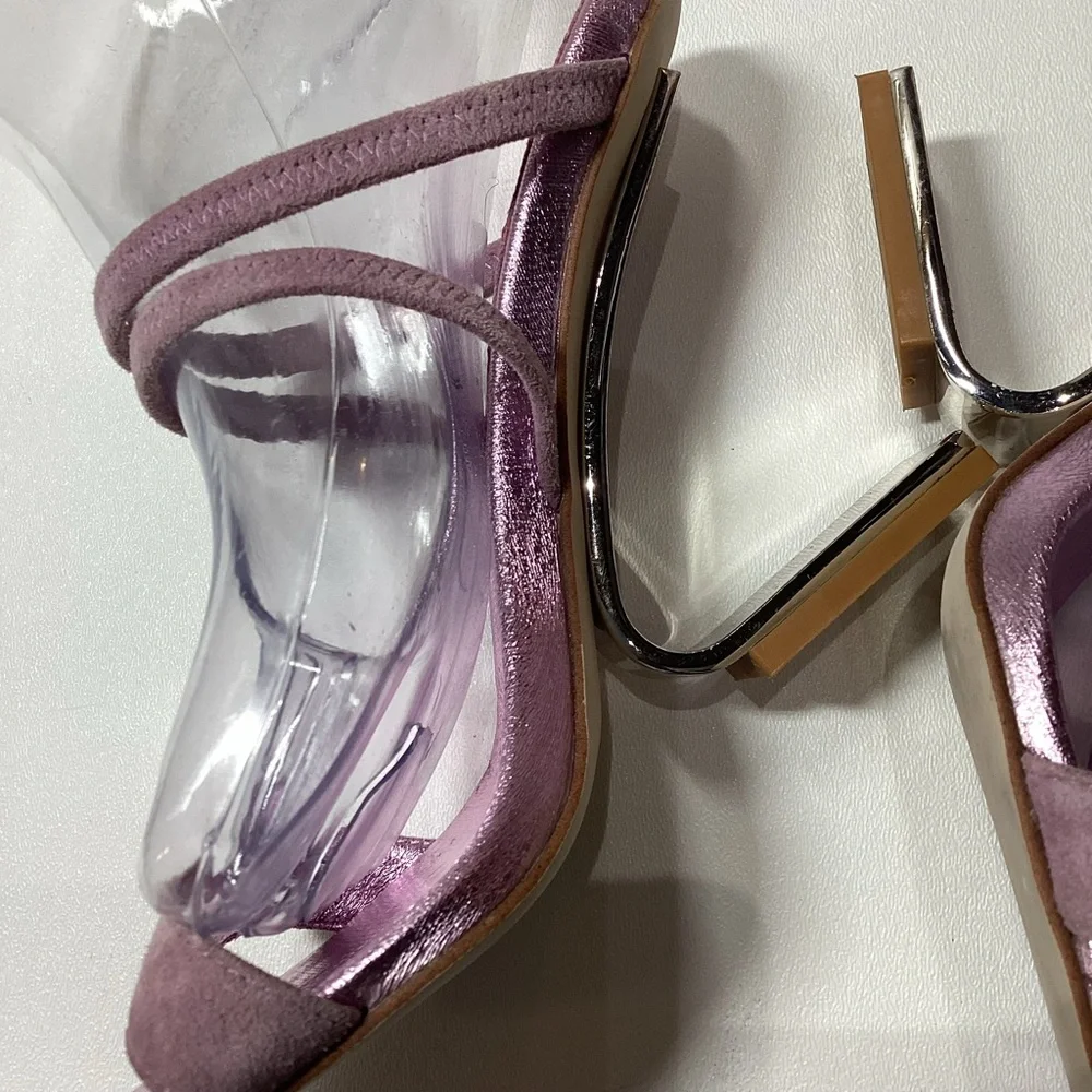 Jeffrey Campbell Geometric Sandal Pink  Suede Metallic - Picture 12 of 16